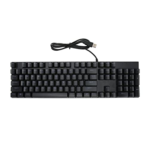 Cuifati メカニカルゲーミングキーボード、104キーフルサイズUSB有線キーボード、ブルースイッチ付き、28レインボーRGBバックライト、デュアルカラーインジェクション、人間工学に基づいたデザイン、用OS X用 Cuifatin28c4m6fzh