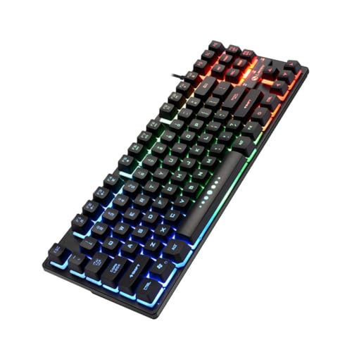 BRIGHTFUFU キー メカニ ゲーミングキーボード 彩虹バックライト付き 有線プ
