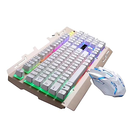 HOMSFOU 対応エルゴノミクスデザインメカニカルキーボード クールバックライト搭載 防水仕様 排水付き スライド式手首サポート ゲーミング用マウス 2QE2002C4310LXV5W