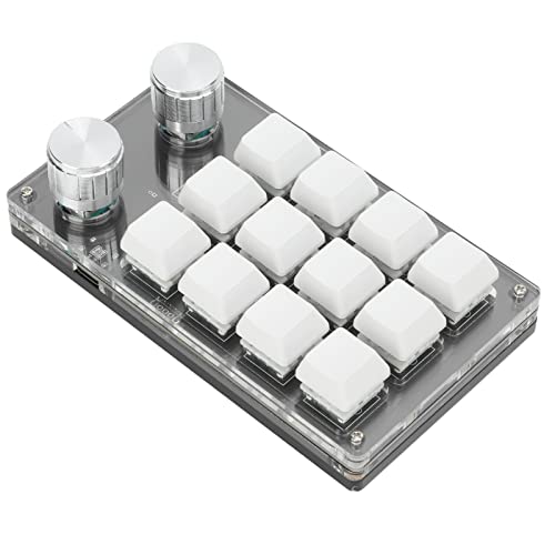 SoftNesth 手用マクロ キーボード ゲーミングキーボード 12キー プログラマブル ブラック、, ホワイト ゲーミングキーボード (フルブラック) LZ445-250711