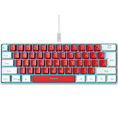 Yndkkfsyugo キーボード、メカニカルキーボード、V700WR ゲーミングキーボード RGB バックライト付き超コンパクトキーボード 防水 61 キー ゲーマー PC 用小型キーボード QQ423250903