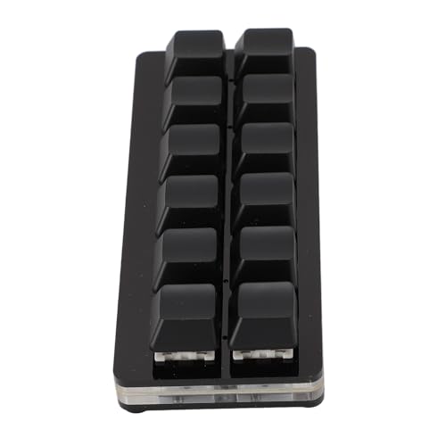 GOWENIC プログラマブル キーボード、12 キー USB ゲーミング キーボード、赤いスイッチ付きホットスワップ可能メカニカル キーボード、ビデオ ゲーム作業用のカスタマイズされた有線キーボード (黒) GOh17y8tz42b-12