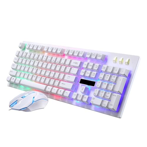 FIXOSHEE 有線ゲーミングキーボード マウス 発光メカニカルキー搭載 耐久性 快適操作 ホームオフィス ゲーム向け クリエイティブデザイ LN812L3IXOR10RW770270YG