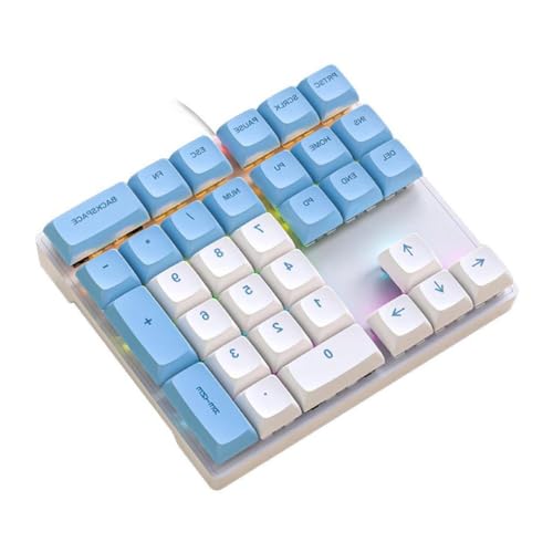 hejhncii ワイヤー 33 キー ワイヤー バックライト付きメカニカル テンキー タイプ C 外部ノートブック ラップトップ テンキーパッド キーライン分離 ゲーミング キーボード メカニカル テンキー パッド ゲーム アクセサリー