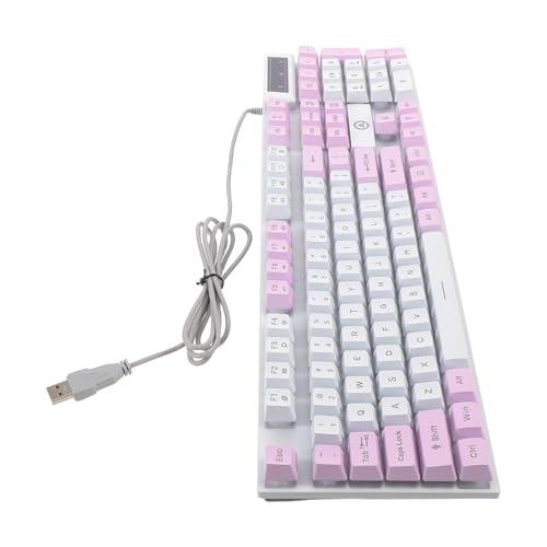 EXQUIMEUBLE RGBバックライト搭載メカニカルゲーミングキーボード 104キー有線USB接続 レトロタイプライター配列 高精度スイッチ PC ノートパソコ 8HRY7DA