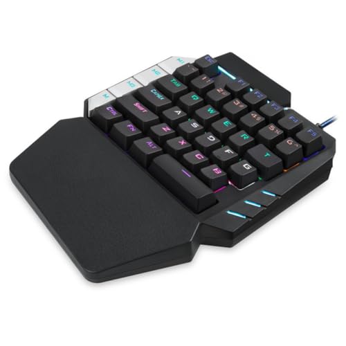 Fabig ポータブル片手メカニカルゲーミングキーボード 35 キー 人間工学 バックライト付き ノート PC/コンピュータ/携帯/タブレット対応 ミニブラックK12