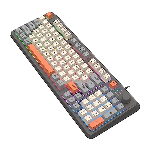 LKJHGFCVBG PC ゲーミング キーボード メカニカル, トリコロール 94 キー コンピュータ ボード, K82 学生のために輝くトリコロール メカニック 有線ゲーム