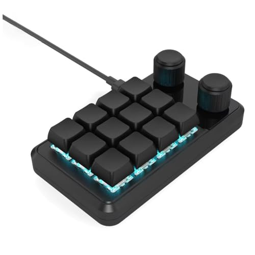 Azwamkue プログラミング マクロ カスタム有線キーボード RGB 12 キー コピー ペースト ボタン ミニ ゲーミング キーパッド ホットスワップ マクロパッド ブラック 500766787A2