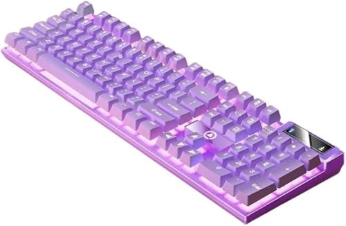 CokBlu キー配列のゲーミング向け有線キーボード ダブルカラー発光 機械式タッチ感 快適操作 デスクトップ PC 用アクセサリー コンパクト設計 高速応答 104 キー全キー無衝突​