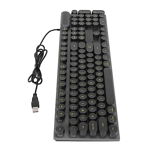 LKJHGFCVBG ゲーミングキーボード、呼吸バックライト付き有線オフィスキーボード 104 (パンクブラック)