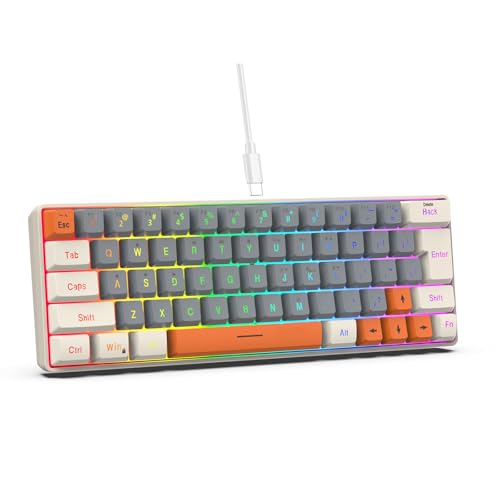 CATSELURRY LEDバックライトを備えたメカニカルゲーミングキーボードキーボード63キーラップトップ用のコンピューターキーボードをコードしたPCゲーマーオフィスワーク