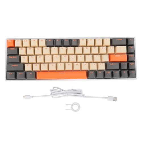 Yanmis メカニカルキーボード、USB有線ゲーミングキーボード、RGBバックライト付き68キーレッドスイッチコンピュータキーボード、Win2000 ME XP Vista 7 8 10用、HarmonyOS用、OS X用 Yanmi3w1styqv8m
