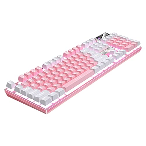 GeRRiT ,104有線ゲーミングキーボード キーボード機械式 RGBゲーミングオフィス用 有線ピンク 1Qq8CG62Ym0505