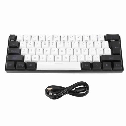 Zoeyilan ミニRGBキーボード、RGBバックライト付き超コンパクトミニキーボード、ゲーミングキーボード、RGB 61キー超コンパクトキーボード、オフィスPCゲームタイピスト旅行用 (白) Zoeyilanfvm56qy29s-11
