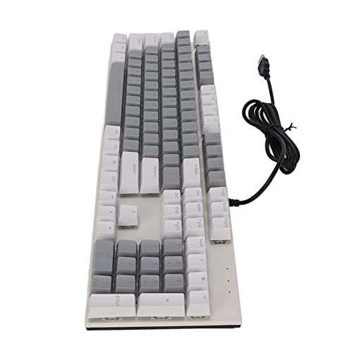 Zhimu メカニカル ゲーミング キーボード RGB メカニカル キーボード 耐摩耗性 高感度 ゲーミング ルーム (ホワイトグレー)