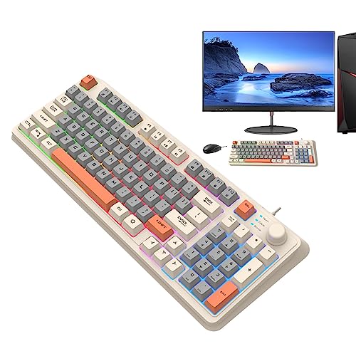 SAEYZ ライトアップキーボードゲーミング有線 - 94 キー バックライト付きメカニカル キーボード | K82 トリコロール光る有線 キーボード学生コンピュータ労働者の アクセサリー Smood MH7053