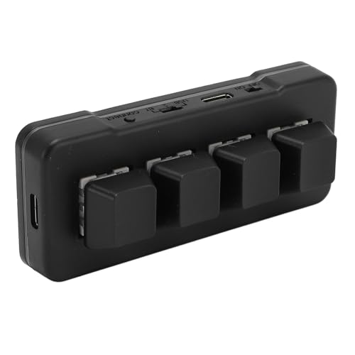 Jectse 有線USB、カスタムマクロゲーミングプログラマブルキーボード、電話コンピュータタブレット用RGBバックライト付き、4キーキーパッドメカニカルゲーミングキーボード