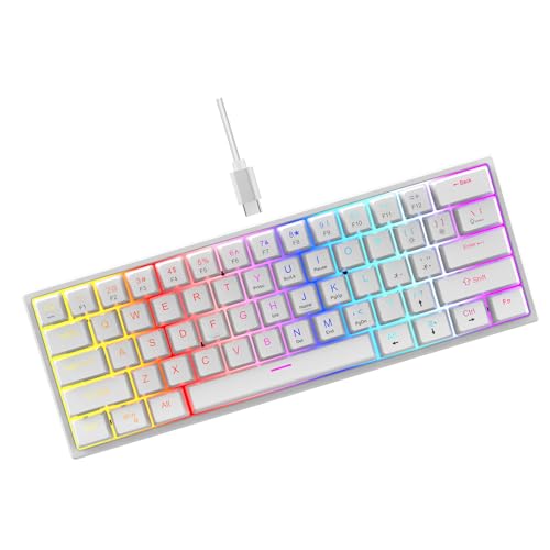 CHAMEEN ゲーミングキーボード ワイヤレスメカニカルキーボード青軸キースイッチバックライト ゲーミングテンキーレスオフィス 用 角度調整可能 YCJP2401007T08BH3344