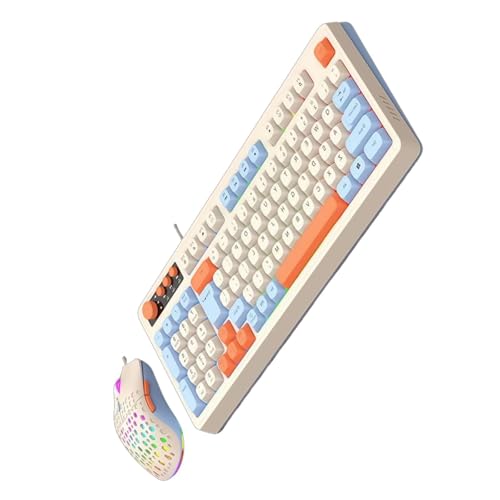 LKJHGFCVBG バックライト付きゲーミングキーボード 98 キー人間工学に基づいた USB ワイヤーボード USB ケーブル PC 用コンピュータ有線接続