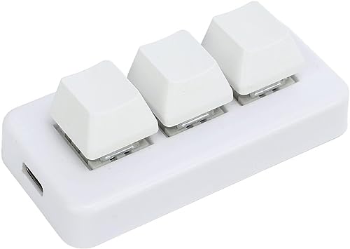 Glosane USB ミニ 3 キー キーパッド LED ゲーミング キーボード プログラミング メカニカル ホワイト - 1GK92-24