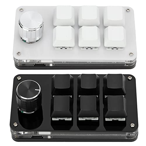 Generic ミニプログラマブルキーボード 6キー ホワイト – メカニカルスイッチ搭載 ゲーミング オフィス用マクロ機能付きポータブルキーボード (full black) YDG4CY7689C-33