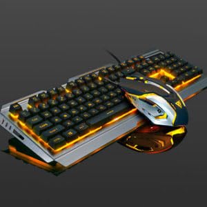 LKJHGFCVBG メカニカルキーボード 有線マウス スーツ USB ゲーミングキーボード 発光 全ロールオーバー コンパクト オフィス/ゲーミング用