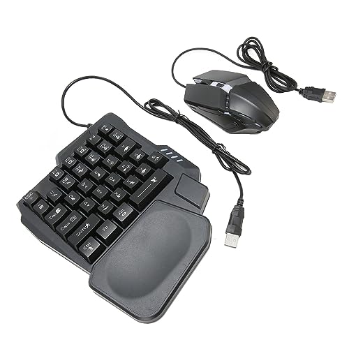 Eoitushy 片手メカニカルキーボード - ショートカットプログラム可能なキーボードとノブを備えた多機能ミニゲーミングキーパッド JP384240624