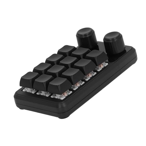 キーボード ミニゲーミングキーボード、12キーブラックカラープログラミングキーパッドRGBライトワイドアプリケーション設定可能加工工場用2つのノブ Genermbdk1yt9ga