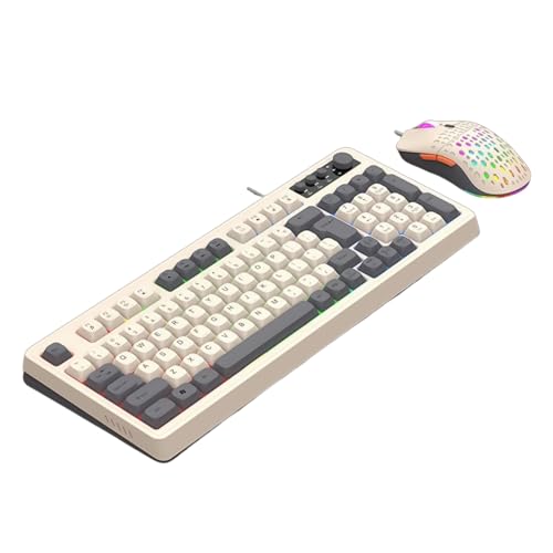 uikios バックライト付きゲーミングキーボードマウス、人間工学に基づいたUSBワイヤーキーボードUSBケーブル、PCコンピューターワイヤー接続キーボード用 4NB802445-G_UK999LQQ