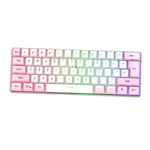 Zynphancer バックライト付きメカニカルキーボード 小型設計 ゲーミング対応 防水仕様 ショートカット機能 RGB照明付き 人間工学デザイン デスクトップスペース節約 HFMEKVYG3