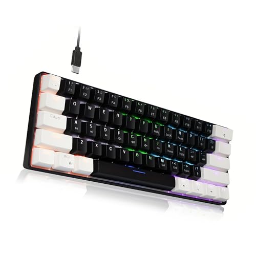 CHAMEEN ゲーミングキーボード メカニカルキーボード RGBLEDバックライト USB有線 光るキーボード 防水仕様 着脱式ケーブル 角度調整 オフィス ゲーム用パソコンキーボード YCJP2401007T08BH3365