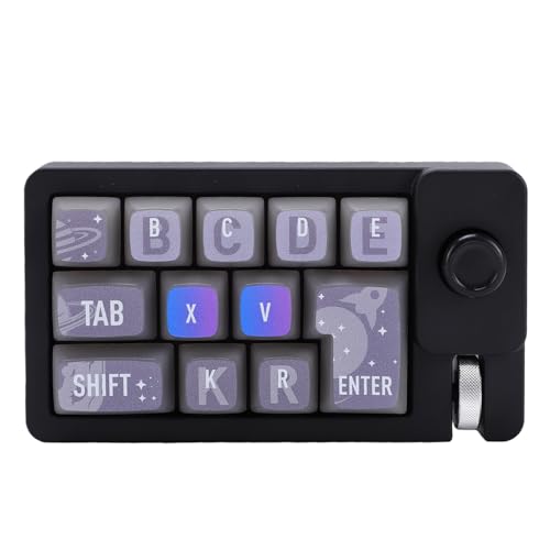 Vbestlife 12キーメカニカルゲーミングキーボード片手パッド、有線USBワイヤレスBluetoothプログラマブルマクロボード、RGBバックライト付き、ノブスクロールホイール、ホットスワップ可能 VBESTrkubi5c8f7