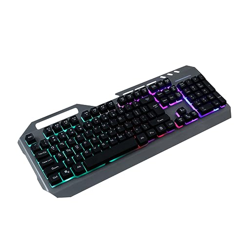 CAXUSD レインボーledバックライト付きゲーミングキーボード メカニ フルサイズキーボード 104キー ゲーマー向け ノートパソコン デスクトップ 9R051298BVA2CP2XE