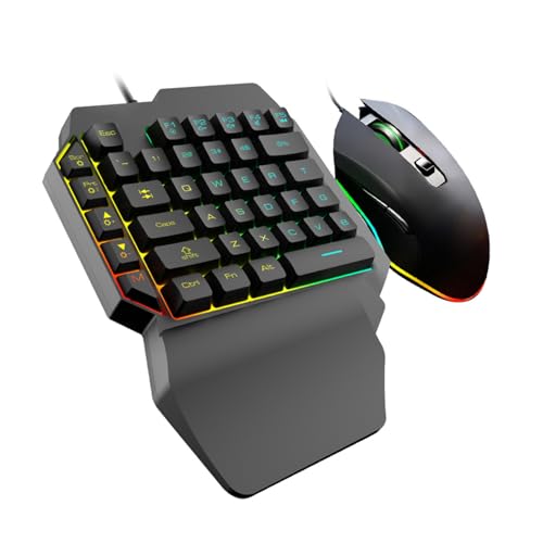 CORHAD 片手ゲーミングキーボードマウス バックライト付き耐久性スポーツ用 コントローラー感覚で操作しやすい ゲーム初心者からプロまで対応 ホームやドミトリー向け 5461316AY3122Z048CFVDYG