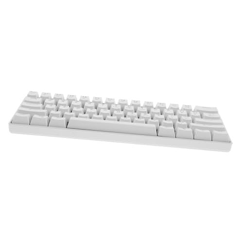 MOLUCKFU キー メカニカルゲーミングキーボード バックライト付き コンパクト有線キーボード ホワイト ラップトップ対応 ゲーミング ピング用