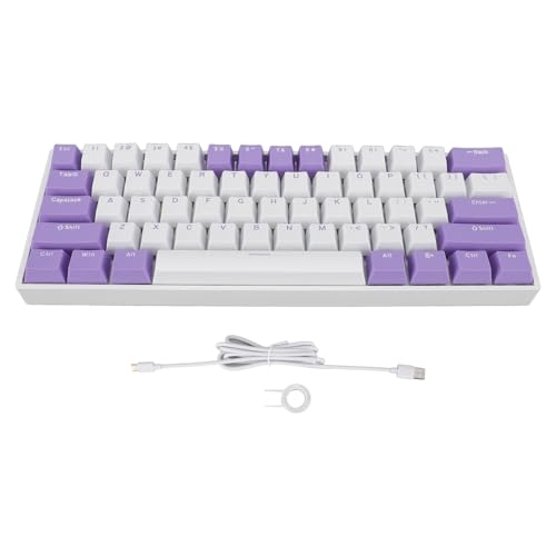 GOWENIC RGB メカニカル ゲーミング キーボード ブルー スイッチ、60% メカニカル キーボード、コンパクト USB C 有線ゲーミング キーボード 人間工学に基づいたデザイン フルキー ホットスワップ可能 GOWENg26r418uas