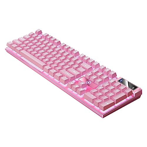 NifyHoomt 有線フローティングゲーミングキーボード ライトアップ USBキーボード メカニカルキーボード 手触りRGBバックライトキーボード QQ493260114