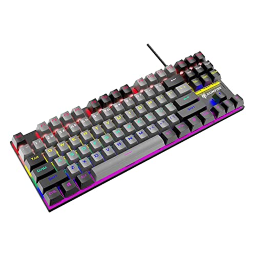 Generic ゲーミングメカニカルキーボード 87キー ブラック – アンチゴースト対応 静的バックライト搭載 金属製デザイン プラグアンドプレイ for ラップトップ (グレーブラック) YDG4CY7695C-4