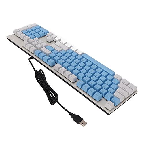 OPTMNBRITGYC ブルースイッチメカニカルゲーミングキーボード メカニカルキーボード耐摩耗性 104キー高応答性 (白青) CJP12-241119