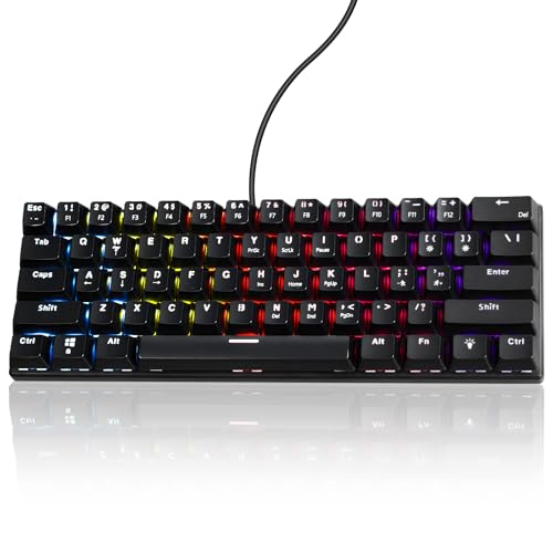 Gaozen 60%有線メカニカルゲーミングキーボード RGBバックライトアンチゴーストコンパクト61キーミニキーボード 赤いスイッチ付き | Windows ノートパソコン PC ゲーマー オフィス タイピスト用