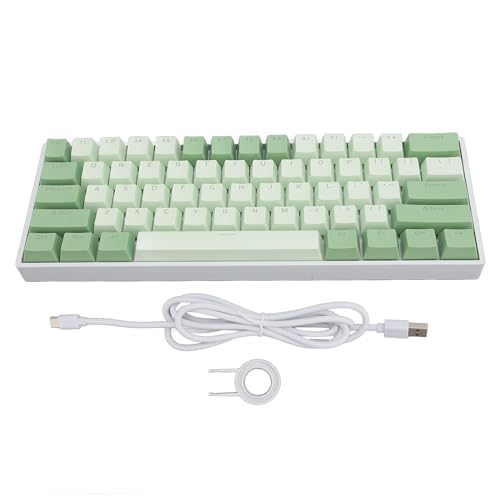 Yanmis ゲーミングキーボード、2.4G / BT/有線 60% メカニカルキーボード、RGB バックライト付き 61 キーホットスワップ可能なブルースイッチコンピュータキーボード Yanmi57t02o1shw