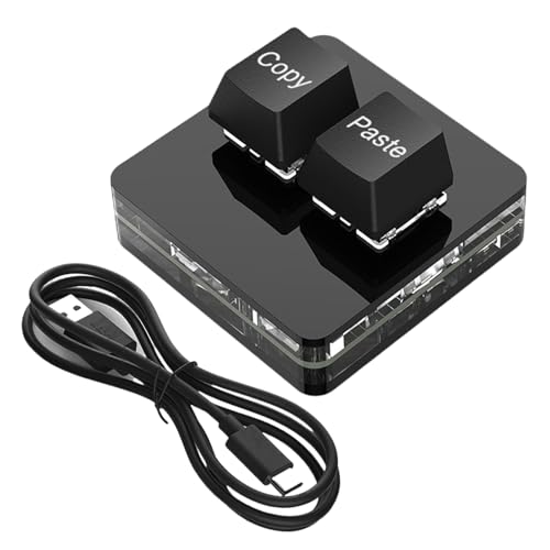 JDGHALU 人間工学に基づいた 2 キーメカニカルゲーミングキーボード小型 USB プログラマブルキーパッドカラーバックライト付きデザイナーのための