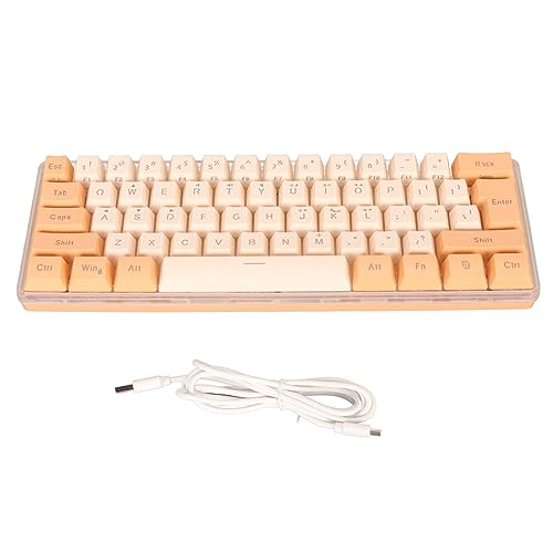 Gigicial 有線ゲーミングキーボード 61キー メカニカルキーボード RGBバックライト付き コンパクトポータブルキーボード PCノートパソコン用 (オレンジイエロー) Gigicial0muptnzevk-12