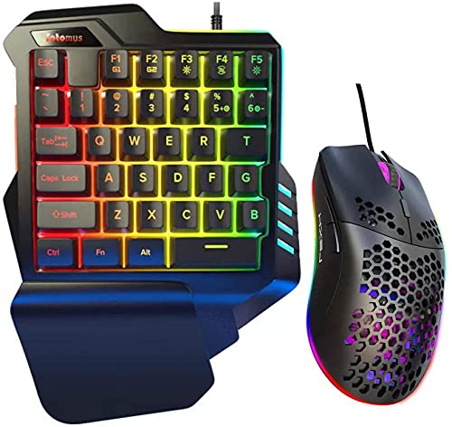 urworthltd 片手ゲーミングキーボード専用コンバーター 内蔵 RGB ゲーミングキーボード マウス セット 35キー USB有線 日本語取扱説明付き リストレスト付きSwitch/PS4/PS3/Xbox One/XBOX 360対応 (キーボート・マウス)