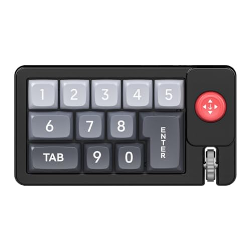 Amecke ジョイスティック制御とマクロカスタマイズを備えたプロフェッショナルメカニカルゲーミングキーボードカスタマイズ可能なキーパッド12キー 熱抜插/ホットスワップ RGBバックライト (C)