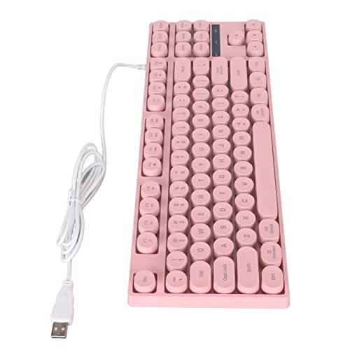 KJOET キーボード 87 キー コンピューター キーボード ゲーミング キーボード コピーライター、プログラマー、編集者など (ピンク) MH27289