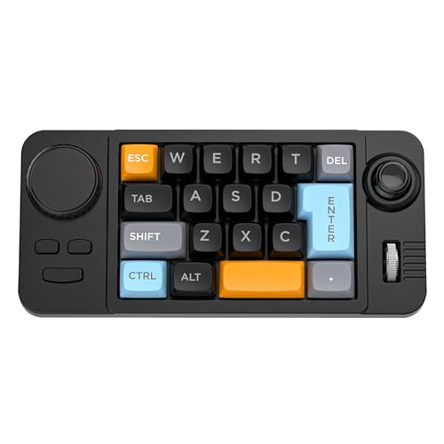 BRIMFORD 左手デバイス ゲーミングキーボード マクロキーボード プログラマブルキーボード 19キー1ノブ1ジョイスティック1ホイール3ボタン 全キーをカスタマイズ可能 有線接続 メカニカル式 バックライト付き ホットスワップ対応 ゲーミング/仕事などに対応 811kb
