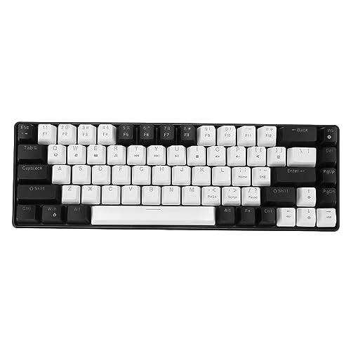 Generic メカニカルゲーミングキーボード 68キー ホットスワップ対応 – RGBバックライト搭載 アイスブルー照明 5000万キーストローク寿命 (黒と白) YDGI76245885-51