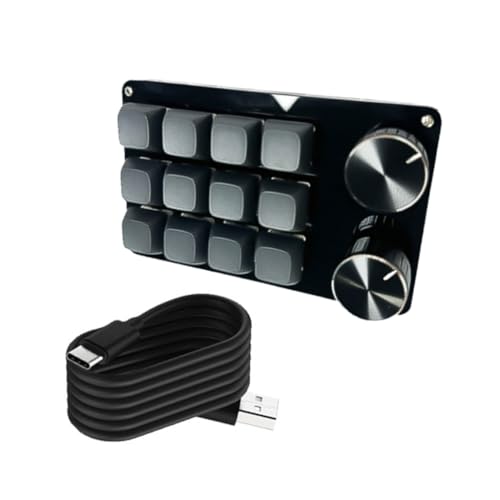 ECVGHD 2Knob Macro Keyboards Mechanical Gaming Programmable Keypad 9/10/12/15Key