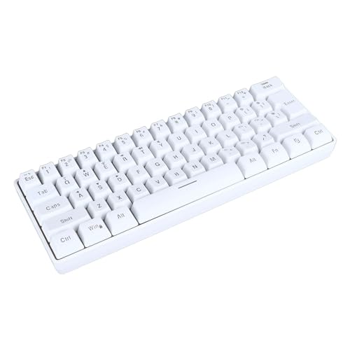 GeRRiT ゲーミングキーボード、3モードポータブルゲーミングキーボード省スペースRGBバックライト付きメンブレンキーボード家庭用オフィス用 ホワイト - 1Qq8q4esK60505
